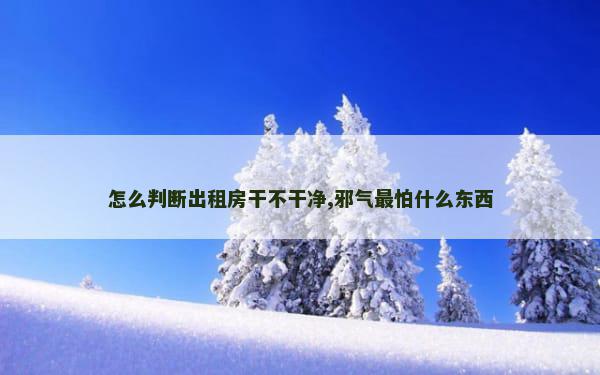 怎么判断出租房干不干净,邪气最怕什么东西