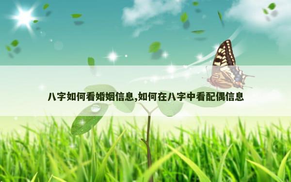 八字如何看婚姻信息,如何在八字中看配偶信息