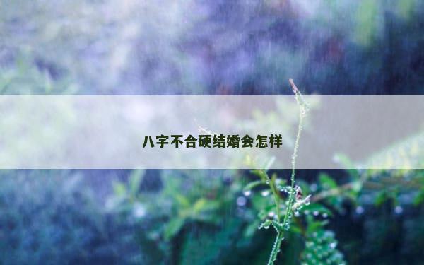 八字不合硬结婚会怎样