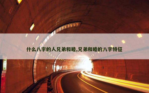 什么八字的人兄弟和睦,兄弟和睦的八字特征