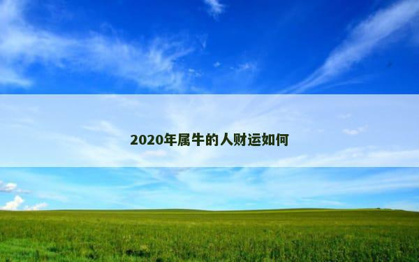 2020年属牛的人财运如何