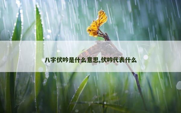 八字伏吟是什么意思,伏吟代表什么