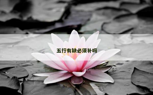 五行有缺必须补吗