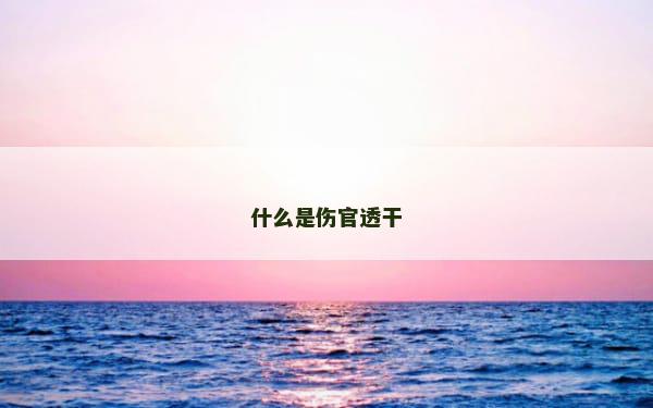 什么是伤官透干