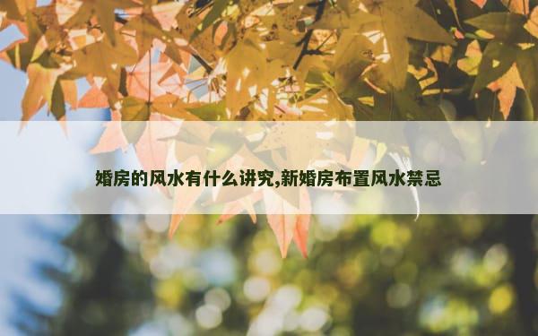 婚房的风水有什么讲究,新婚房布置风水禁忌