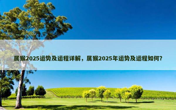 属猴2025运势及运程详解，属猴2025年运势及运程如何？