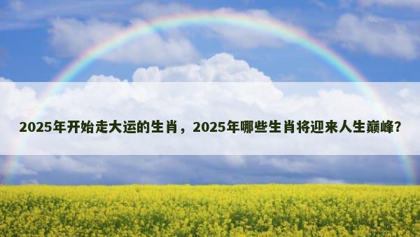 2025年开始走大运的生肖，2025年哪些生肖将迎来人生巅峰？