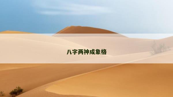 八字两神成象格
