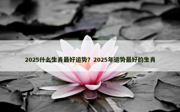 2025什么生肖最好运势？2025年运势最好的生肖