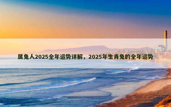 属兔人2025全年运势详解，2025年生肖兔的全年运势
