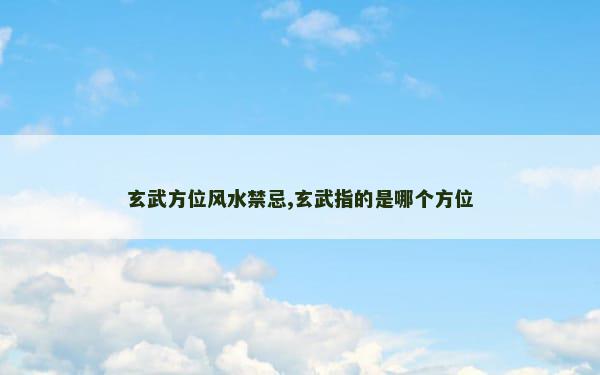 玄武方位风水禁忌,玄武指的是哪个方位