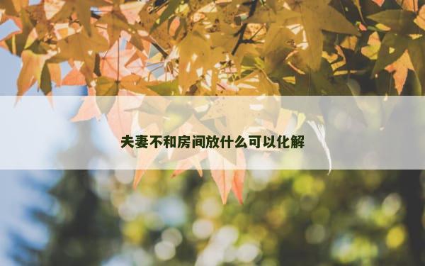 夫妻不和房间放什么可以化解