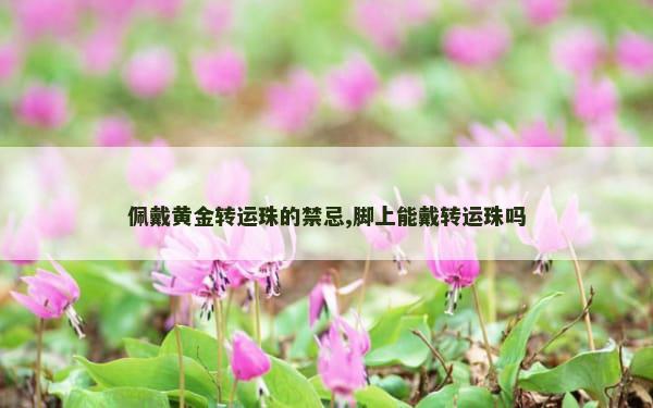 佩戴黄金转运珠的禁忌,脚上能戴转运珠吗