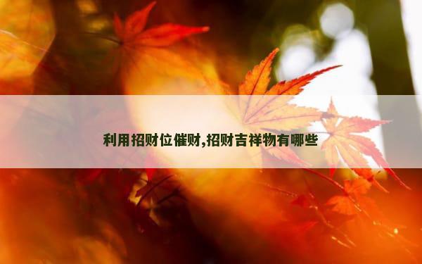 利用招财位催财,招财吉祥物有哪些
