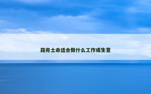 路旁土命适合做什么工作或生意