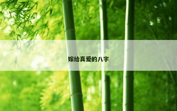 嫁给真爱的八字