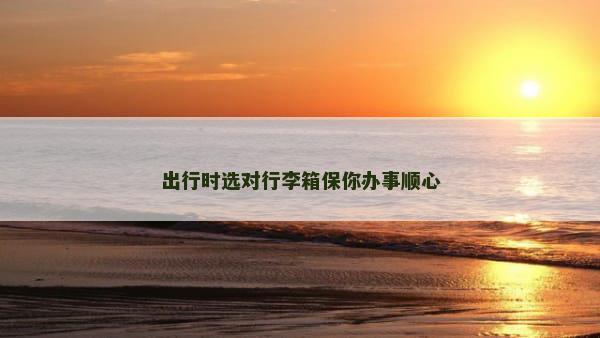 出行时选对行李箱保你办事顺心