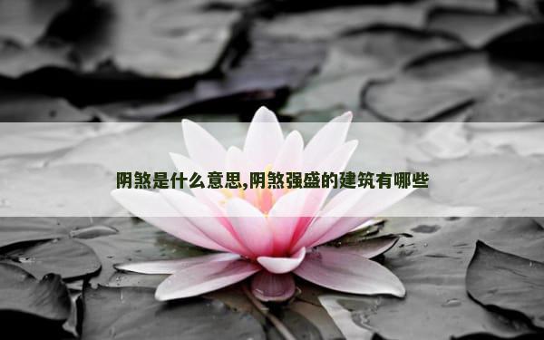 阴煞是什么意思,阴煞强盛的建筑有哪些