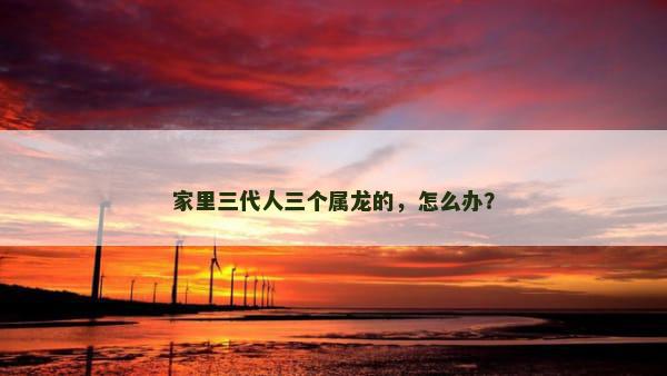 家里三代人三个属龙的，怎么办？