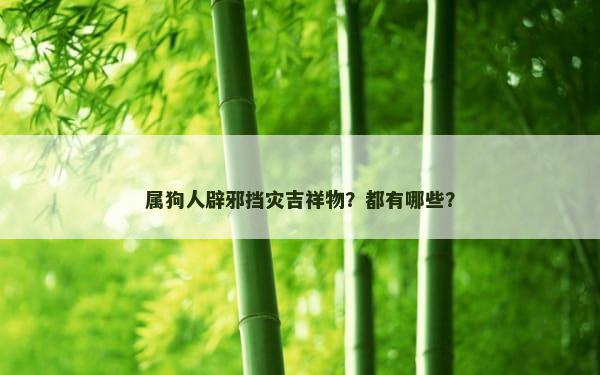 属狗人辟邪挡灾吉祥物？都有哪些？