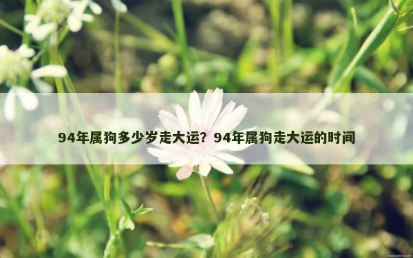 94年属狗多少岁走大运？94年属狗走大运的时间