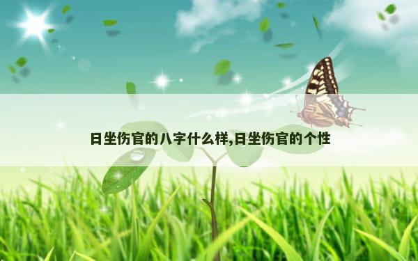 日坐伤官的八字什么样,日坐伤官的个性