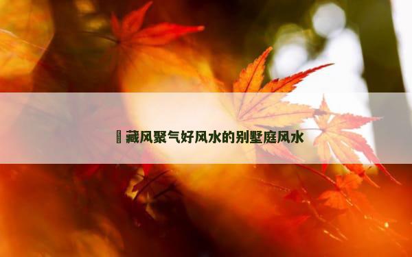 ​藏风聚气好风水的别墅庭风水
