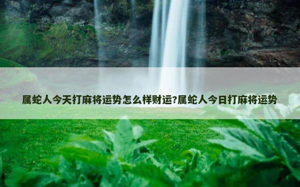 属蛇人今天打麻将运势怎么样财运?属蛇人今日打麻将运势
