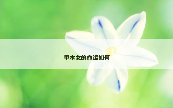 甲木女的命运如何