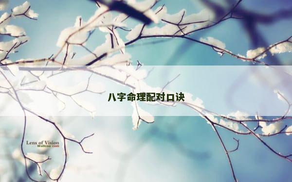 八字命理配对口诀