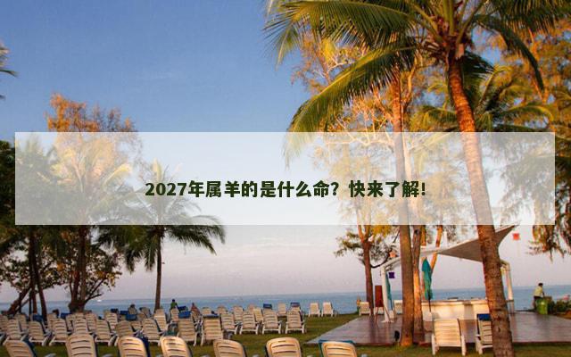 2027年属羊的是什么命？快来了解！