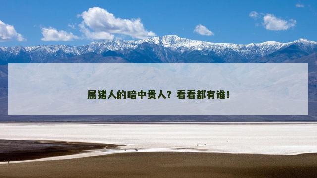 属猪人的暗中贵人？看看都有谁！