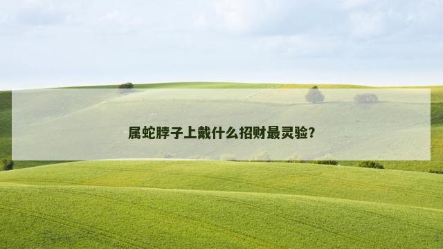 属蛇脖子上戴什么招财最灵验？