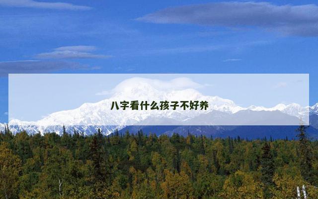 八字看什么孩子不好养