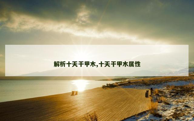 解析十天干甲木,十天干甲木属性