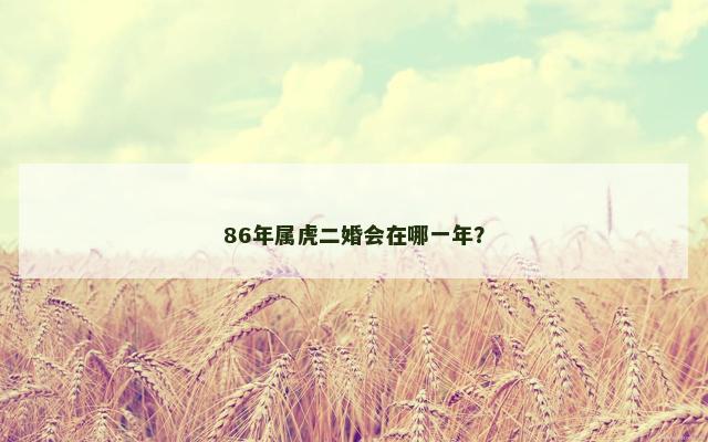 86年属虎二婚会在哪一年？