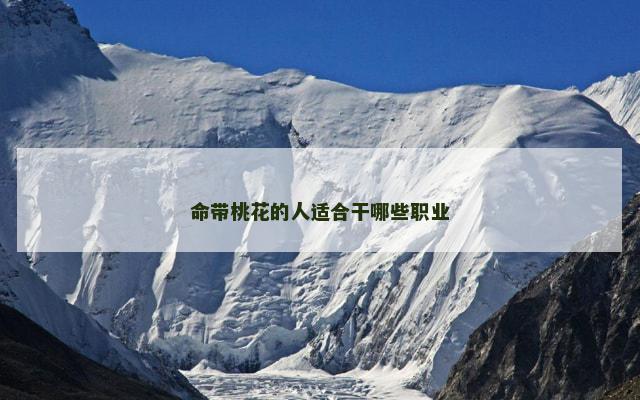 命带桃花的人适合干哪些职业