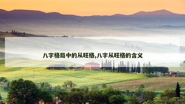 八字格局中的从旺格,八字从旺格的含义