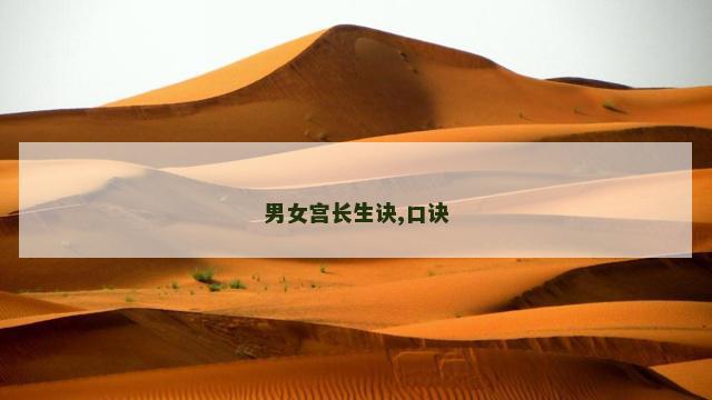 男女宫长生诀,口诀