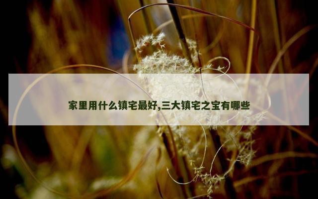 家里用什么镇宅最好,三大镇宅之宝有哪些