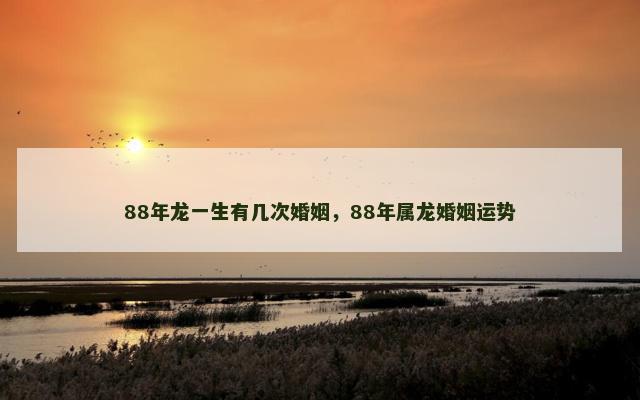 88年龙一生有几次婚姻，88年属龙婚姻运势
