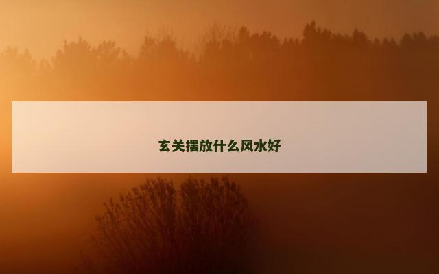 玄关摆放什么风水好