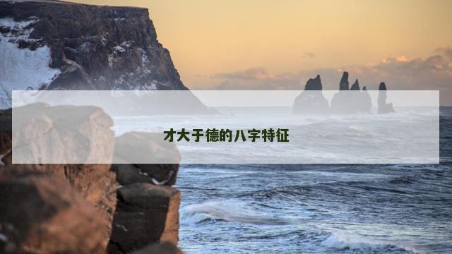 才大于德的八字特征