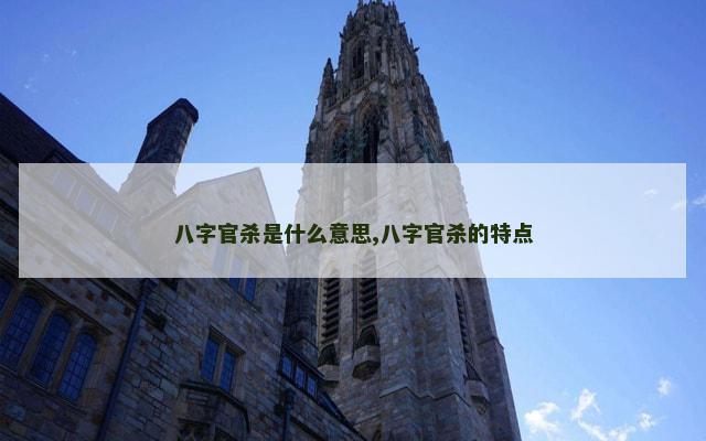 八字官杀是什么意思,八字官杀的特点