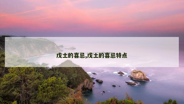 戊土的喜忌,戊土的喜忌特点