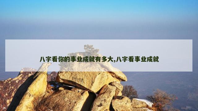 八字看你的事业成就有多大,八字看事业成就