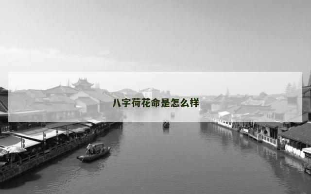 八字荷花命是怎么样