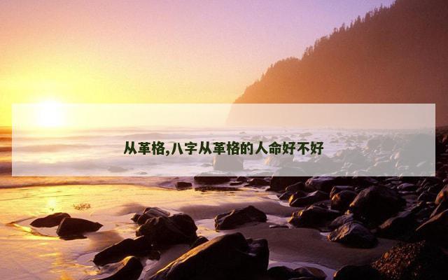 从革格,八字从革格的人命好不好