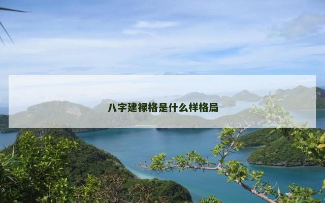 八字建禄格是什么样格局