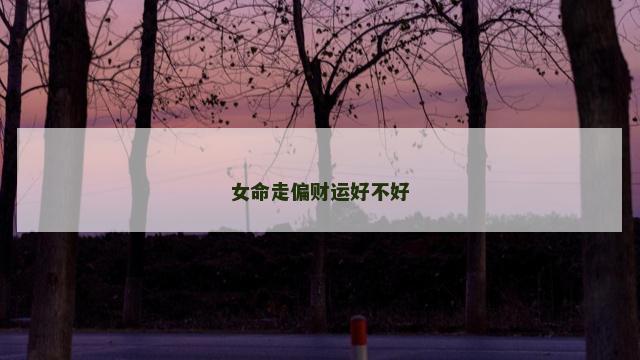 女命走偏财运好不好